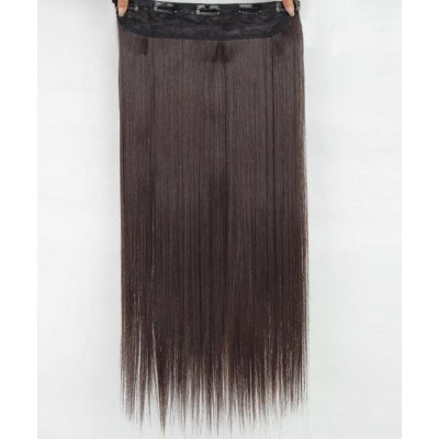 Vlasy clip in 250 g - tmavě hnědé vlasové příčesky rovné 55 cm – Zboží Mobilmania