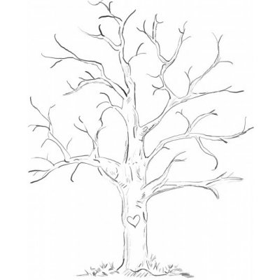 Svatba-eshop Svatební strom černobílý se srdcem A4 - svatební stromy – Zboží Mobilmania