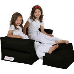 Atelier del Sofa Garden Bean Bag Kids Double Seat Pouf černá