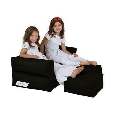 Atelier del Sofa Garden Bean Bag Kids Double Seat Pouf černá