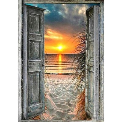 NORIMPEX Diamantové malování Výhled na pláž 30 x 40 cm – Sleviste.cz
