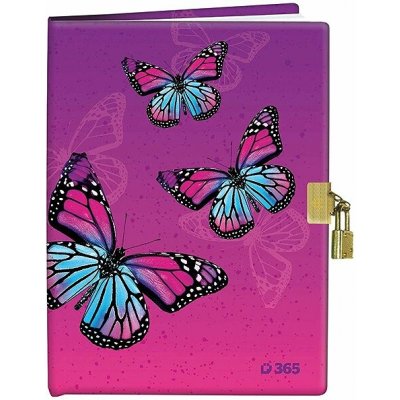 Helma Památník se zámkem A5 čistý butterfly 13 × 18 cm – Zboží Dáma