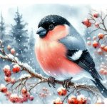 Norimpex Diamantové malování Ptáček v zimě 30 x 40 cm – Hledejceny.cz