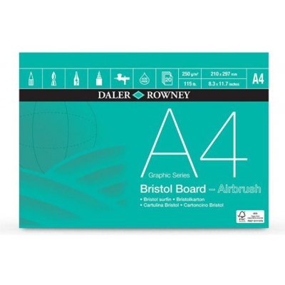 Daler Rowney Bristol Board Pad 250 g/m2 A4 20 listů – Zboží Mobilmania