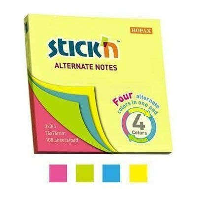 Samolepicí bloček, neonové barvy, 76x76 mm, 100 listů, STICK N 21822 – Hledejceny.cz