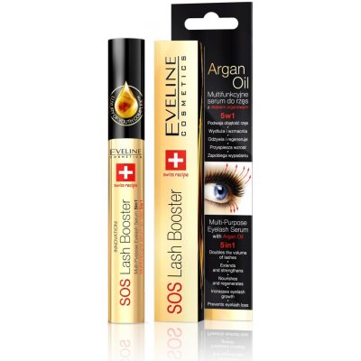 Eveline Cosmetics Sos Lash Booster multifunkční sérum na řasy s arganovým olejem 10 ml