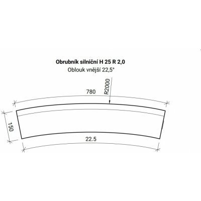 CSB Obrubník H Oblouk R2 vnější šedý 1 ks – Sleviste.cz