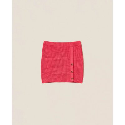 Twinset Girl sukně pletená s knoflíky tmavě růžová – Zboží Dáma