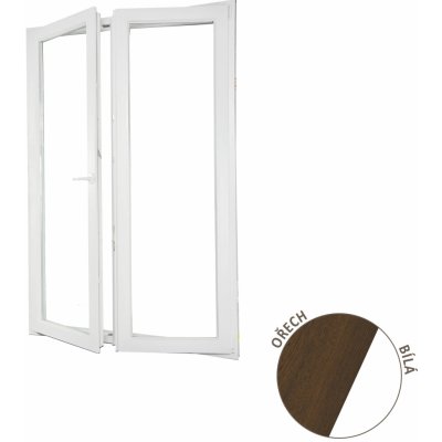 Aluplast dvoukřídlé balkonové dveře ořech/bílé 140 x 220 cm Levé – Hledejceny.cz