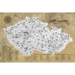 Stírací mapa Česka – stříbrná Deluxe XL – Zboží Dáma