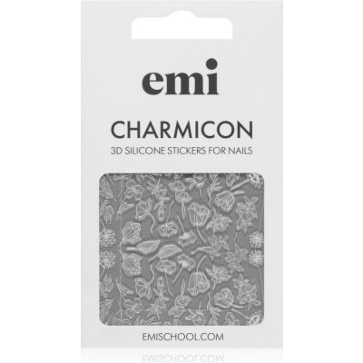 E.Mi Charmicon 3D Silicone Stickers 177 White Flowers samolepka – Zboží Mobilmania