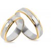 Prsteny iZlato Forever Zlaté kombinované snubní prstýnky se zirkonem SKOB037V