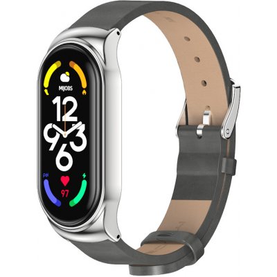 Xiaomi Kožený CS náhradní řemínek pro Mi Band 7 Barva CS řemínku: Stříbrnošedá MBSCZ-7KZ04 – Zboží Živě