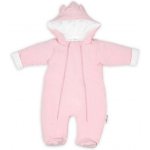 Baby Nellys ® Kombinézka s dvojitým zapínáním s kapucí a oušky sv. růžová – Zboží Mobilmania