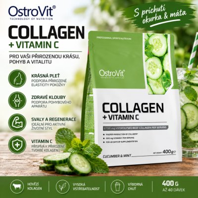 Ostrovit Collagen + vitamin C okurka s mátou 400 g – Hledejceny.cz