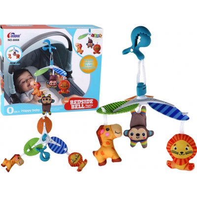 LEANToys Dětský kolotoč do postýlky s klipem se zvířátky – Sleviste.cz