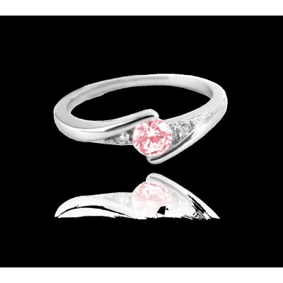 Minet JMAN0046PR53 Elegantní stříbrný prsten s růžovým zirkonem