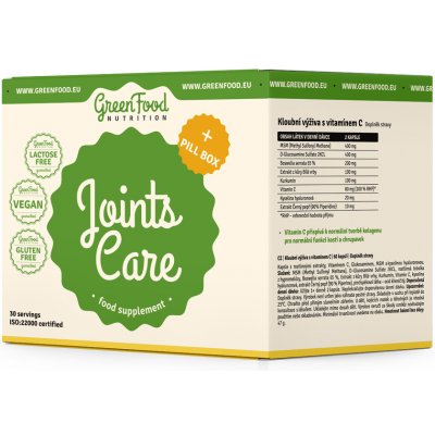 GreenFood Joints Care Kloubní výživa s vitamínem C 60 kapslí Kyselina hyaluronová 60 kapslí + Pillbox – Hledejceny.cz