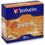 Verbatim DVD-R 4,7GB 16x, AZO, slim box, 5ks (43519) – Hledejceny.cz