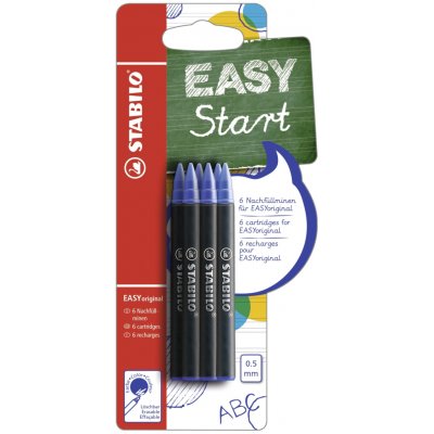 Pero STABILO EASYoriginal náplně medium 0,5mm / 6 ks modré v blistru – Zboží Živě