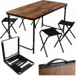 Gardlov 27304 Skládací kempingový set, stůl + 4 židle, hnědý – Sleviste.cz