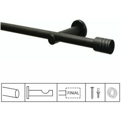 SP TREND Souprava záclonová roztažitelná VÁLEC 13/16 mm, 200-300 cm, černá – Hledejceny.cz