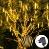 Vánoční osvětlení ROSNEK 288 LED Meteor Shower Fairy Lights Meteor Icicle Lights Vánoční venkovní dekorace teplá bílá