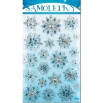 Anděl Přerov Samolepky plastické vločky stříbrno-modré 25x14cm – Hledejceny.cz