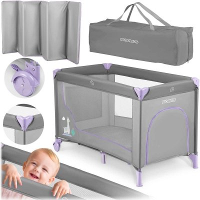 Ricokids Cestovní postýlka 125 x 65 x 78 cm RK-240 šedá – Zboží Mobilmania