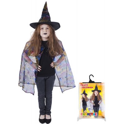 čarodej/čarodejnice halloween plášť+klobouk – Zboží Mobilmania