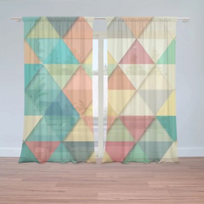 Sablio Záclony Trojúhelníky: 2ks 150x250cm – Hledejceny.cz