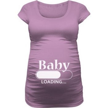 Tričko s potiskem Baby loading dámské Levandulová