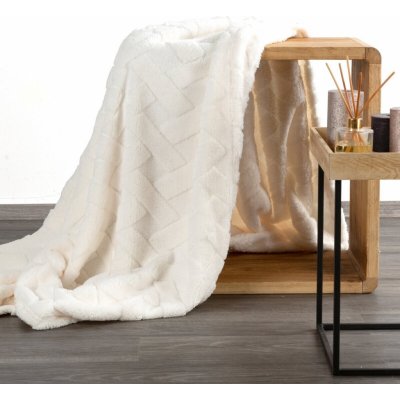 Mybesthome přehoz na křeslo mikrovláknový pléd CAROL krémová 70 x 160 cm – Zboží Dáma