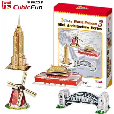 CubicFun 3D puzzle Miniarchitektura 3 Proslulé památky 100 ks