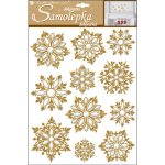 Samolepky vločky vypouklé zlaté 35 x 27,5 cm 10306 – Hledejceny.cz