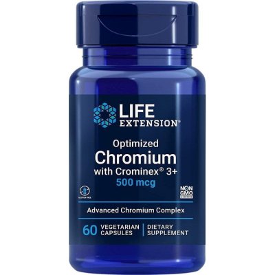 Life Extension Optimized Chromium with Crominex 3+ 60 vegetariánská kapsle 500 mcg – Hledejceny.cz