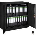 Tectake Kovová archivační skříň na spisy 3 přihrádky 90x40x90 cm, černá – Hledejceny.cz
