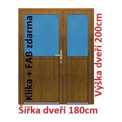 Soft Dvoukřídlé vchodové 1/2 sklo bílá 200 x 180 cm – Hledejceny.cz