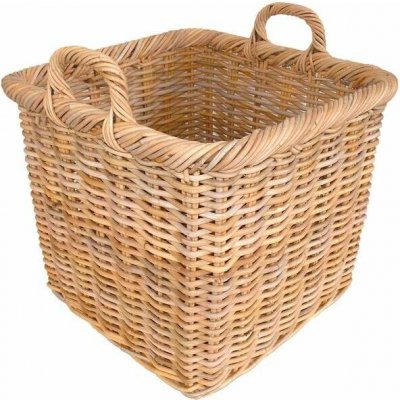 Košíkárna Koš čtvercový ratanový béžový 36x36 cm – Zboží Dáma