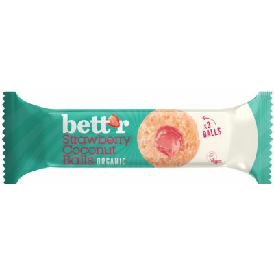 Bett´r Bio čokoládové pralinky s jahodovým máslem 3 ks 39 g – Hledejceny.cz