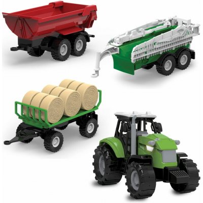 FARM SERVICE SET Traktor se třemi valníky se světly a zvuky – Zboží Mobilmania