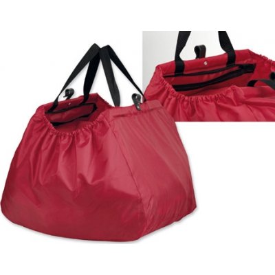 skládací nákupní taška s úchyty na koš červená