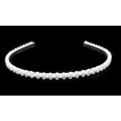 Čelenka do vlasů s perličkami stříbrná – Zboží Dáma