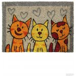 Bo Ma Trading Rohožka barevná 3 kočky Vícebarevný 40 x 60 cm – Zboží Mobilmania