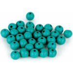 Dřevěný korálek lakovaný - 10mm/10g - různé barvy Dřevěné korálky lakované: 12 Tmavě mátovo-modrá – Zboží Dáma