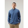 Pánská Košile Woolrich Classic indigo shirt modrá