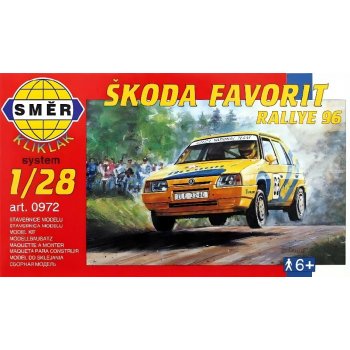 Směr zacvakávací model ŠKODA FAVORIT RALLYE 96 1:28