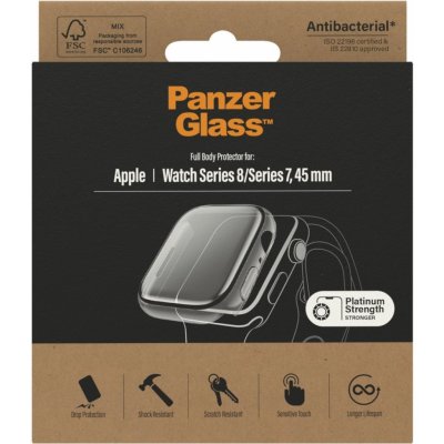 PanzerGlass Full Protection Apple Watch 7 45mm čirý rámeček 3659 – Zbozi.Blesk.cz