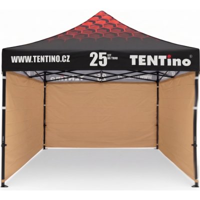 TENTino STEEL HEXAGON 3x3m 10B - SVĚTLE HNĚDÁ, konstrukce + střecha TENTino + 4x boční strana – Hledejceny.cz