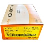 Inzulinová stříkačka KD-JECT III, 1 ml, U-100, jehla 29G, 0,33 x 12 mm, 100 ks – Zboží Dáma